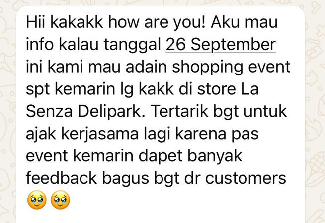 Happy Client Review #LaSenzaDeliParkMedan Happy Client Review #LaSenzaDeliParkMedan